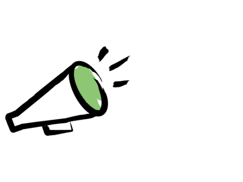 An illustration of a megaphone 
